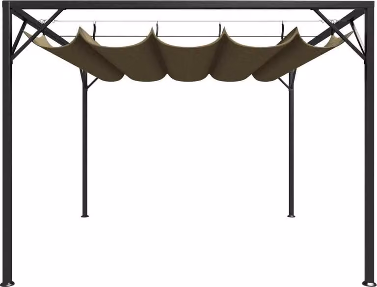 Gazebo da Giardino con Tetto Retrattile 3x3 m Talpa 180 g/m²