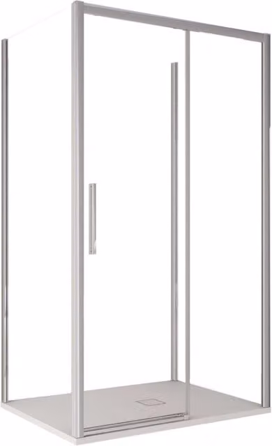 Box doccia tre lati scorrevole cristallo 6mm h195 lagoa-trio, misura 80x110x80