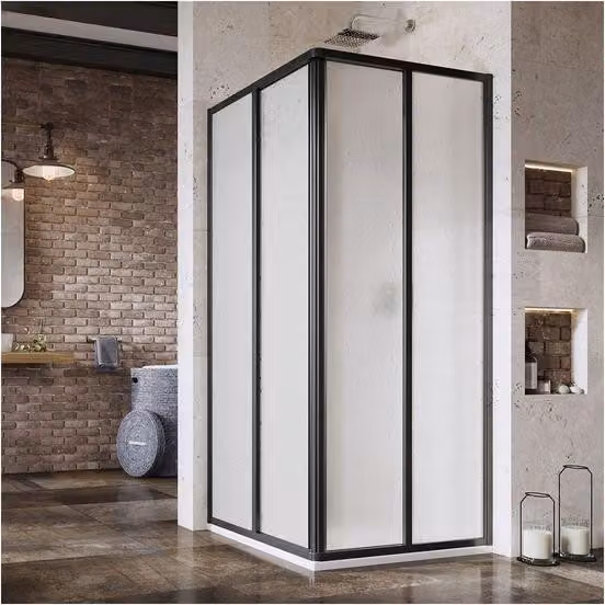 Un lato della cabina doccia RAVAK SRV2-90 195 S nero+perla 14V703O211