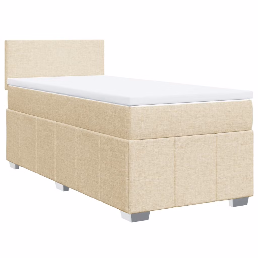 Giroletto a Molle con Materasso Crema 100x200 cm in Tessuto