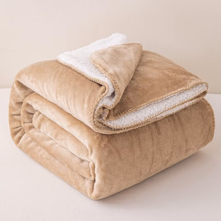 Coperta in pile Sherpa, fronte-retro, per letto o divano