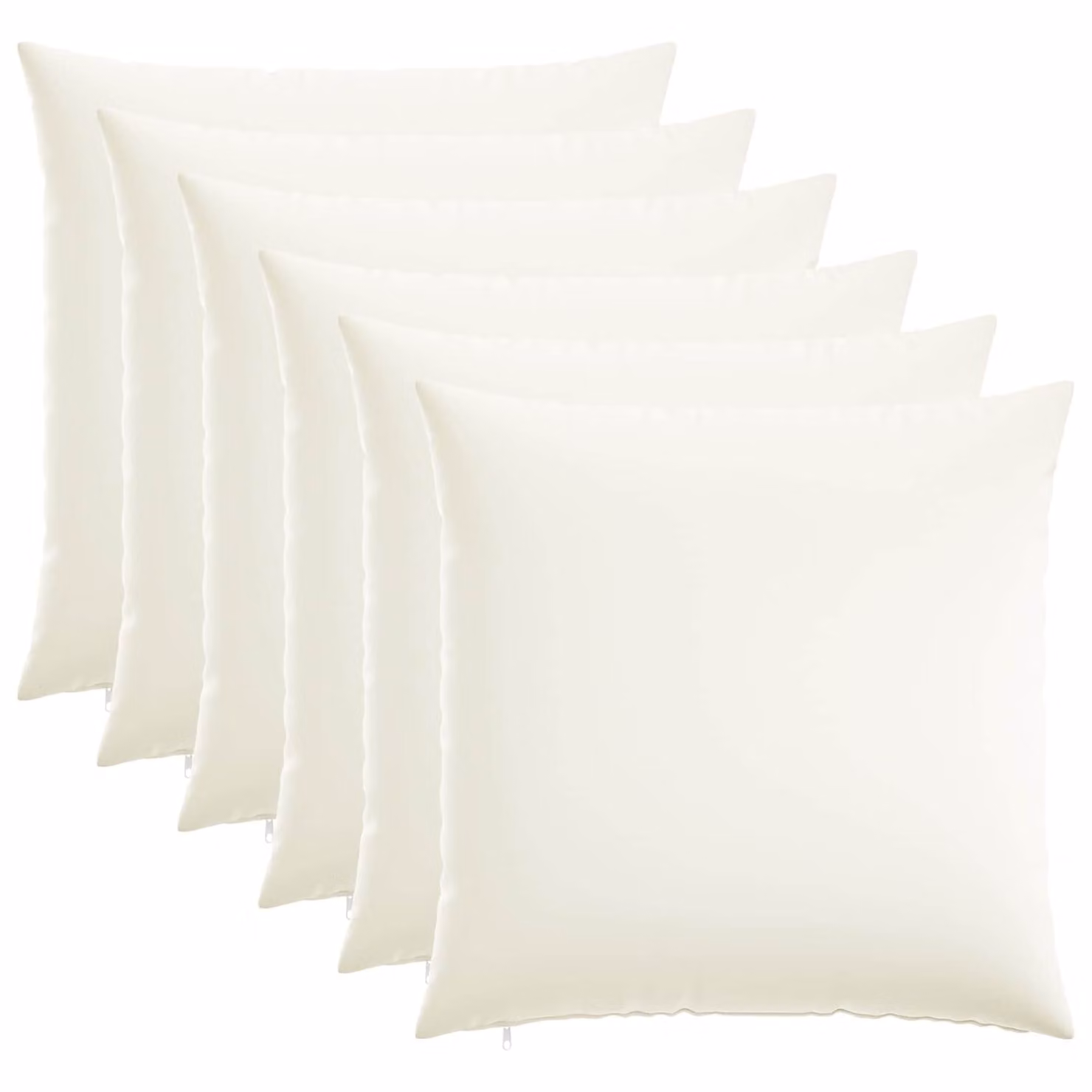 Set di 6 federe vidaXL HEERLEN bianche in poliestere, L 70 x P 70 cm