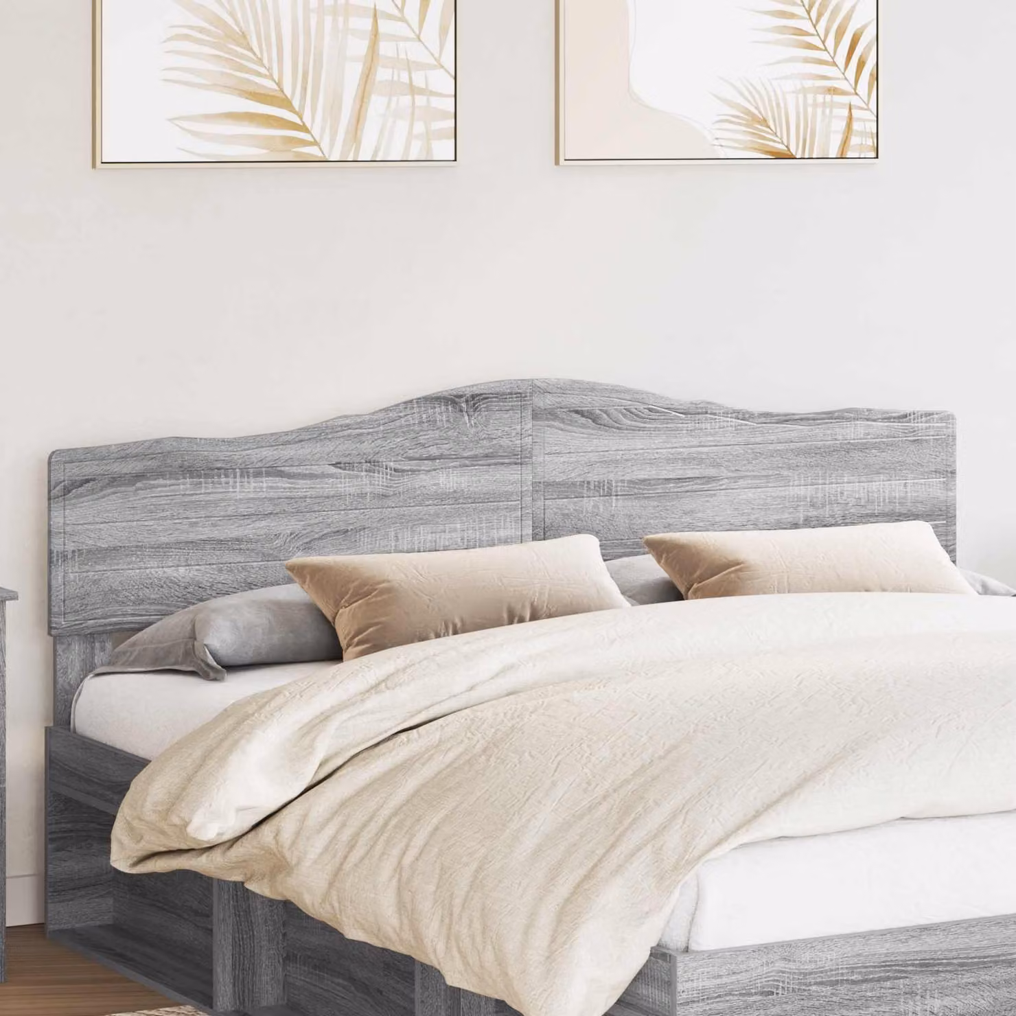 Testiera per letto vidaXL in legno ingegnerizzato grigio opaco con design minimalista