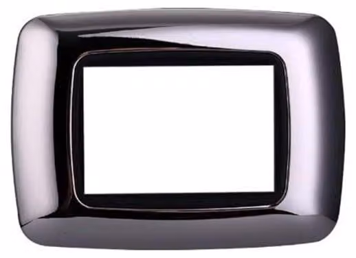 Placca compatibile Bticino Livinglight 3 moduli plastica bombata colore cromato lucido