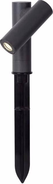 Faretto da terra LED Lucide Tatum nero con picchetto per giardino IP65 4,5W 3000K
