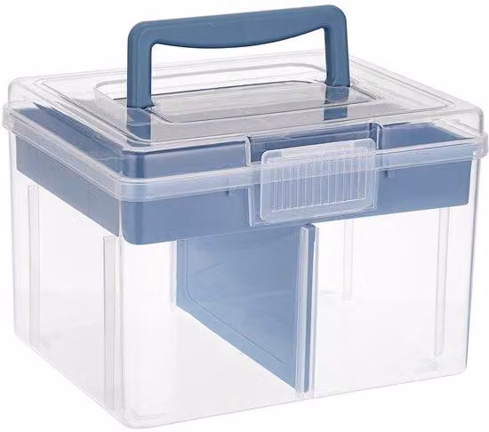 Contenitore in plastica Ibbenzoa® con 6 scomparti regolabili, struttura in plastica resistente – ideale per organizzare giocattoli, materiali per hobby e articoli di cancelleria