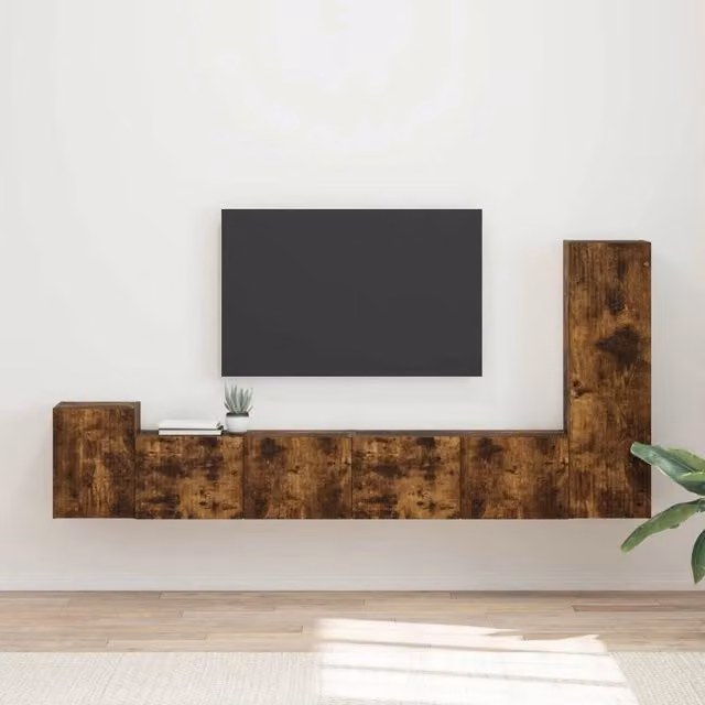 Set mobile TV 3 pz Rovere fumé Legno ingegnerizzato 3409020