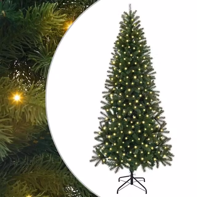 Albero di Natale | Decorazioni natalizie artificiale con 300 LED Verde 240 cm PE e PVC