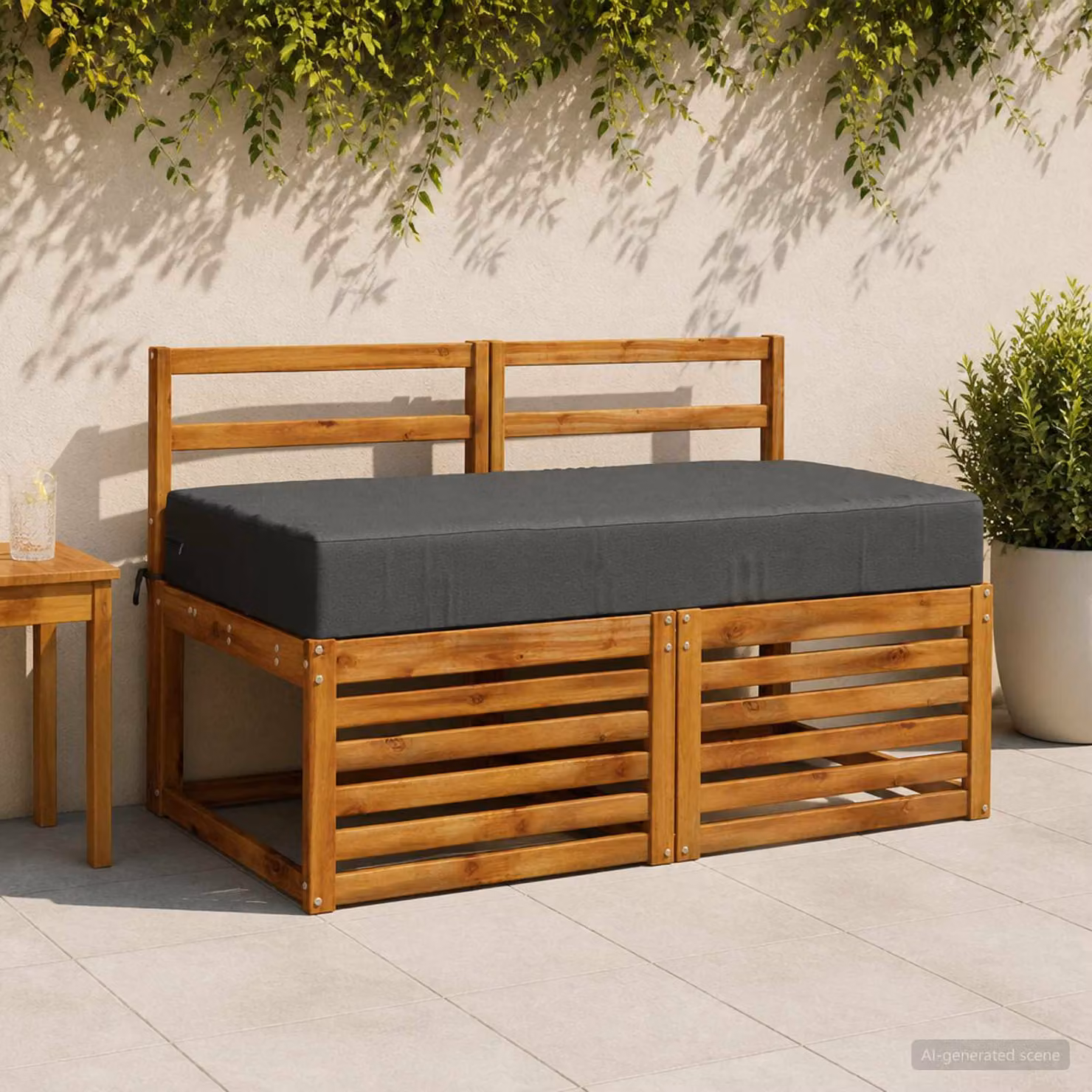 vidaXL Cuscino per la seduta SOEST in poliestere con rivestimento lavabile, Antracite, L 60 x P 60 x H 15 cm