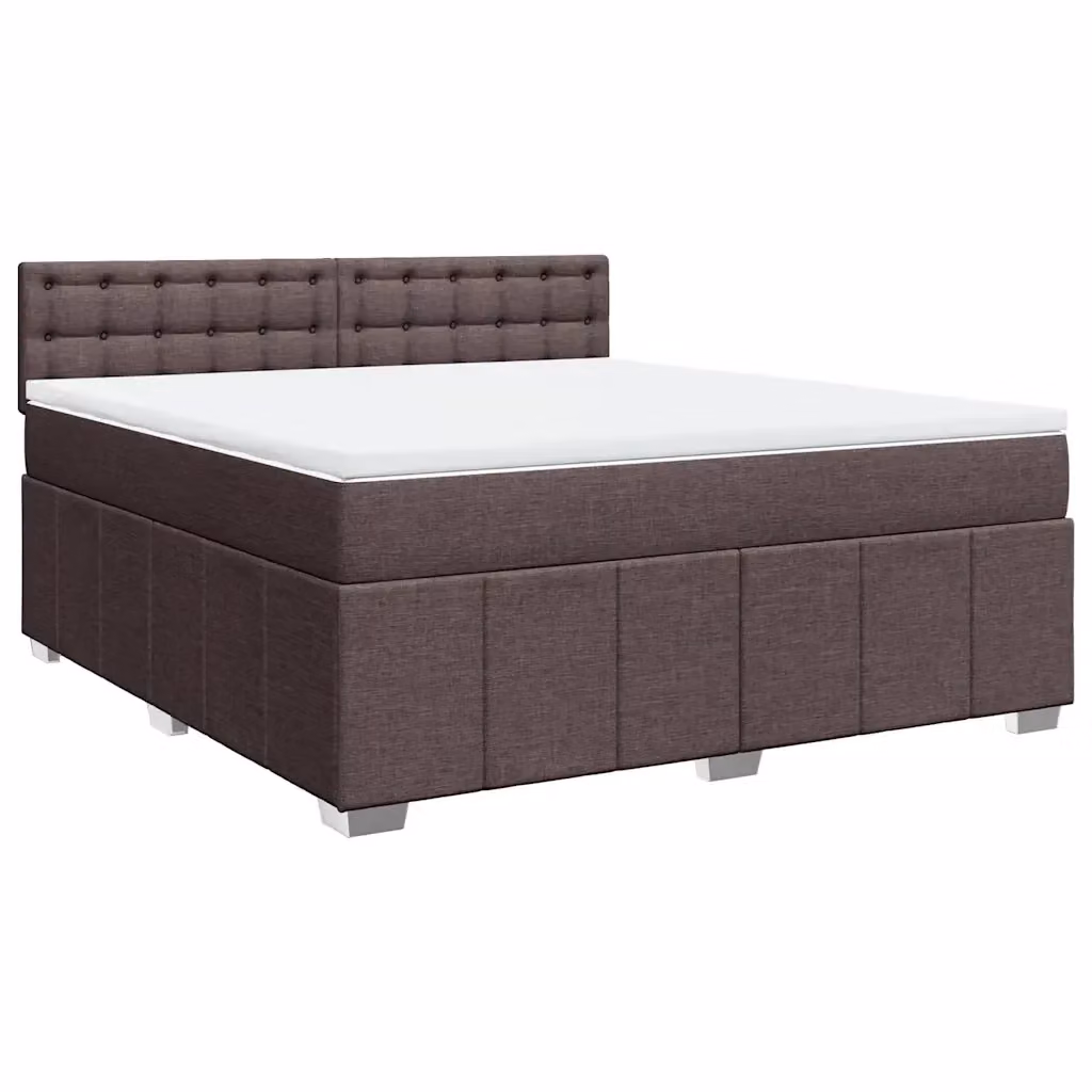 Letto Ibrido con Giroletto a Molle e Materasso vidaXL in Legno e Tessuto Marrone e Bianco L/P: 180 x 200 cm – 2