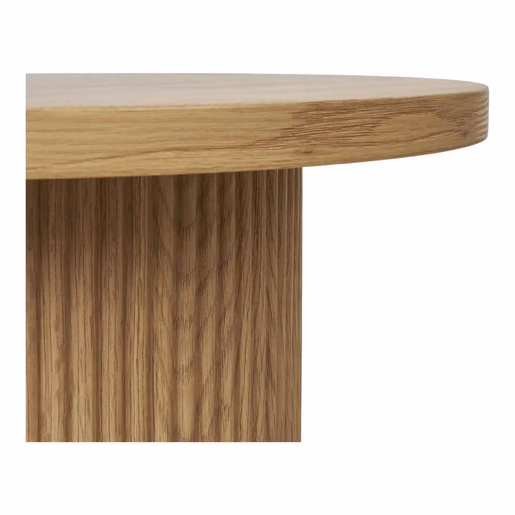 Tavolino d'appoggio rotondo Boavista Vikasa Home colore naturale con base a doghe, L: 48 cm, P: 45 cm, H: 30 cm – 2