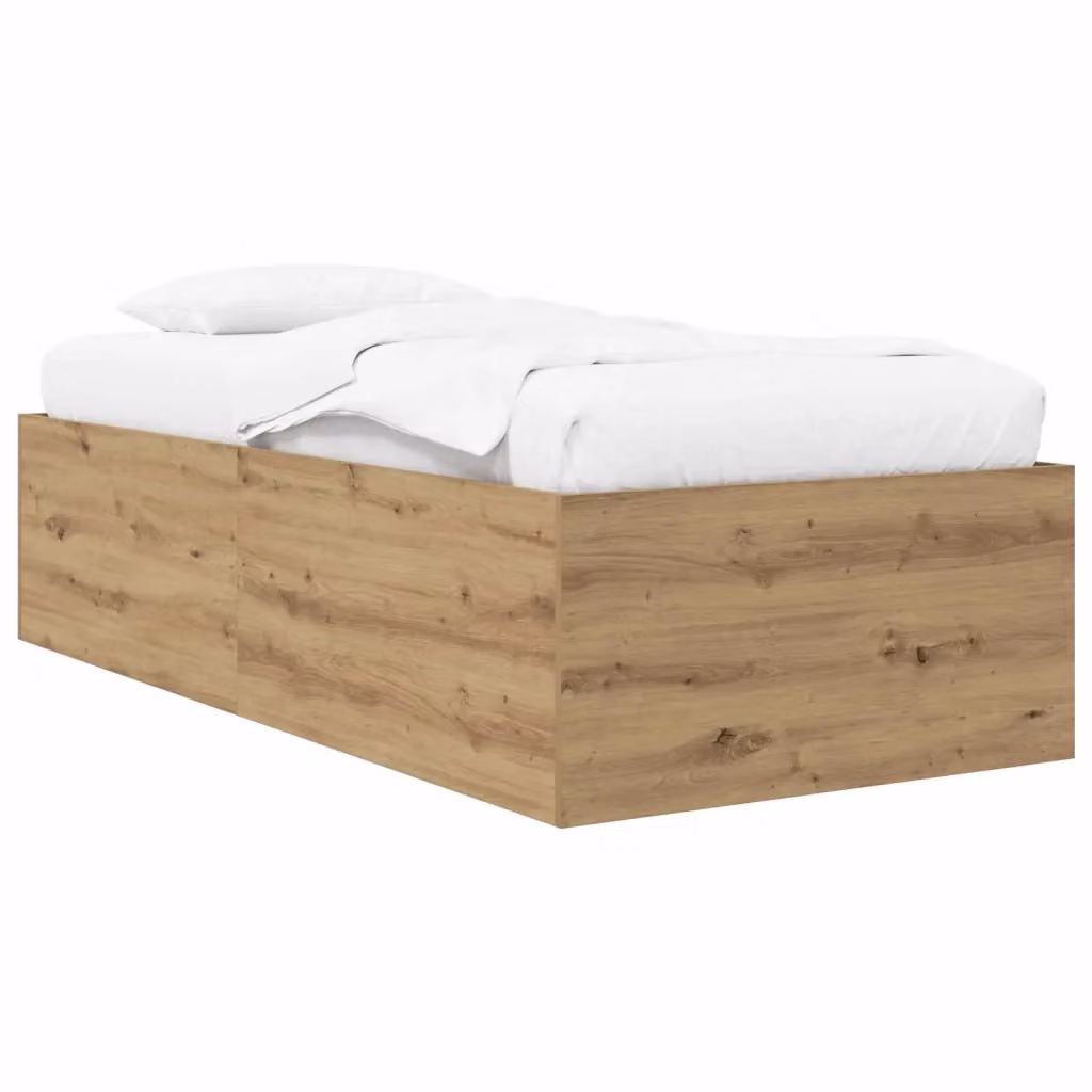 Struttura letto a pavimento moderna vidaXL in legno color rovere, L 80 x P 200 cm – 2