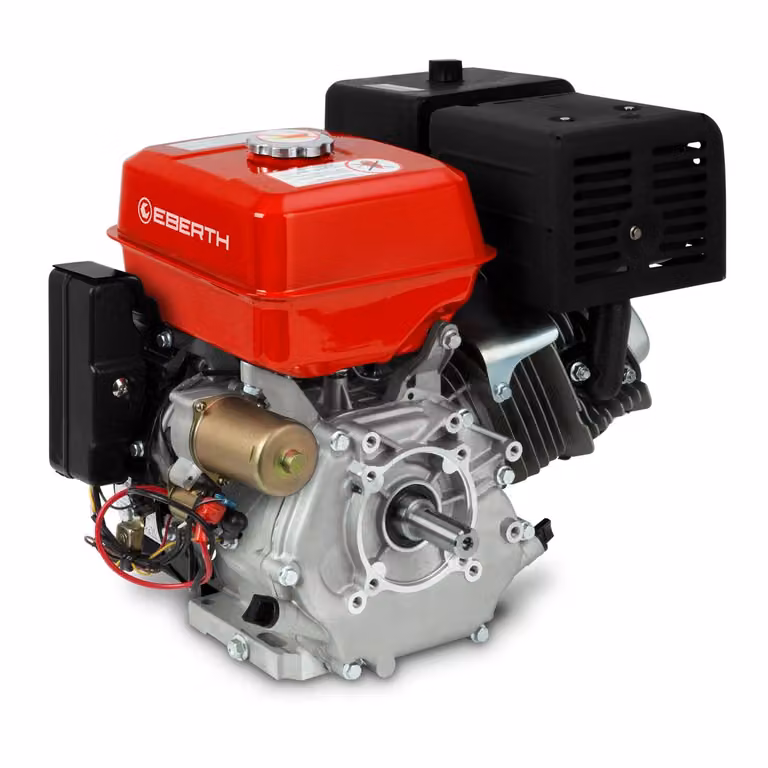 Motore a benzina EBERTH 15 CV 11,03 kW con albero da 25 mm, e-start, batteria da 17ah 12V, motore per kart stazionario con protezione contro le perdite d'olio