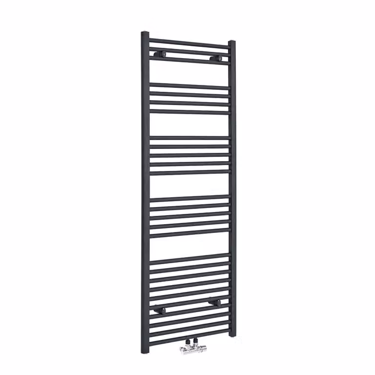 Scaldasalviette Antracite con Attacco Centrale - Termoarredo Bagno - 790W - Neva