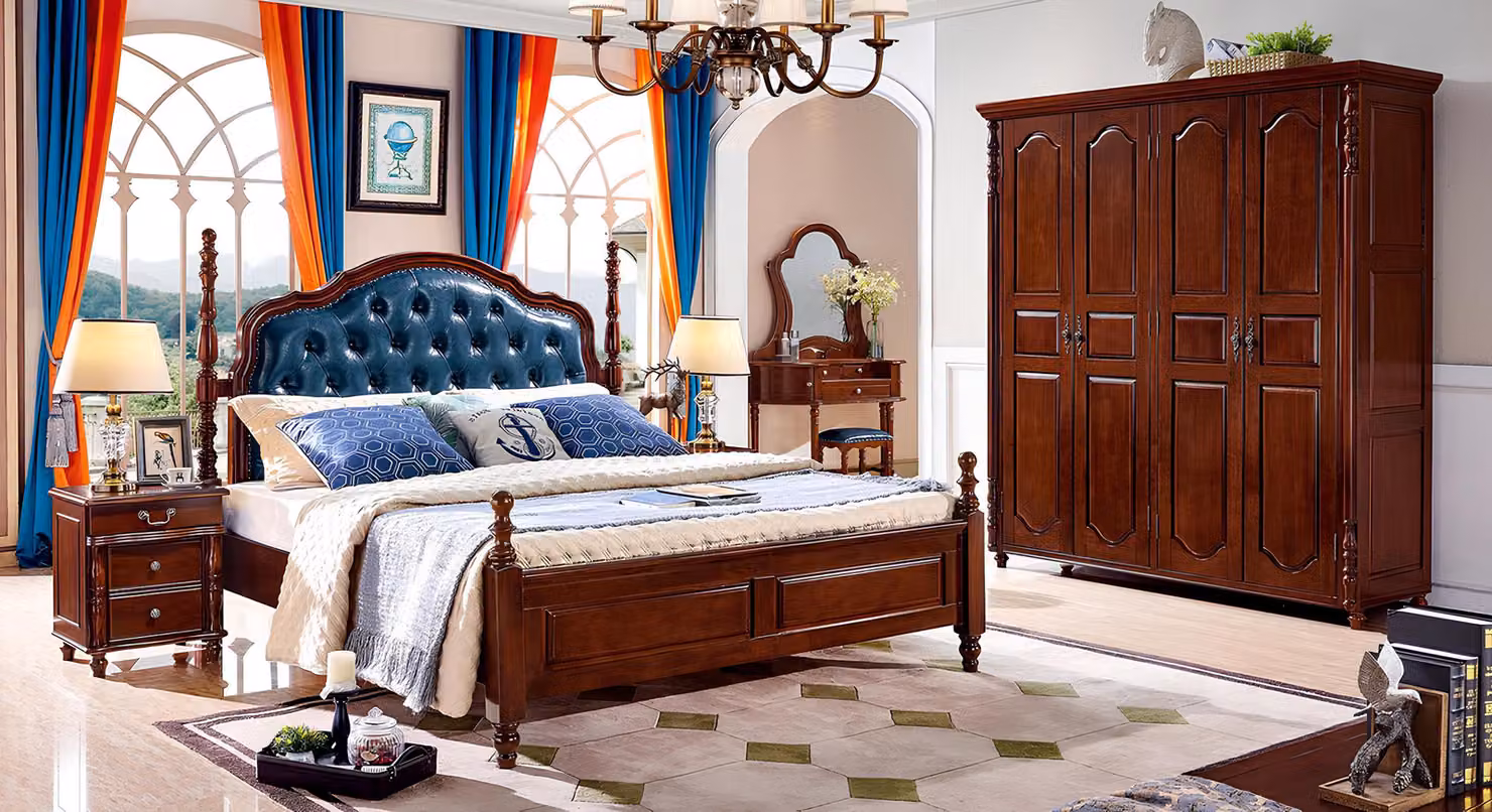 Doppel Bettrahmen Luxus Schlafzimmer Bett Doppelbett Holz Polster Betten