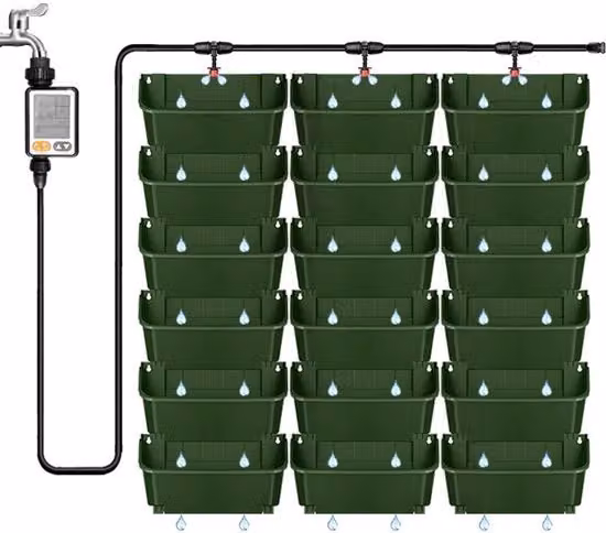 Pianta verticale autosorgera con sistema di irrigazione automatico, piantagione verticale spazievendente, piantagione verticale per giardino, set di vasi per piante per giardino, balcone, decorazione interna