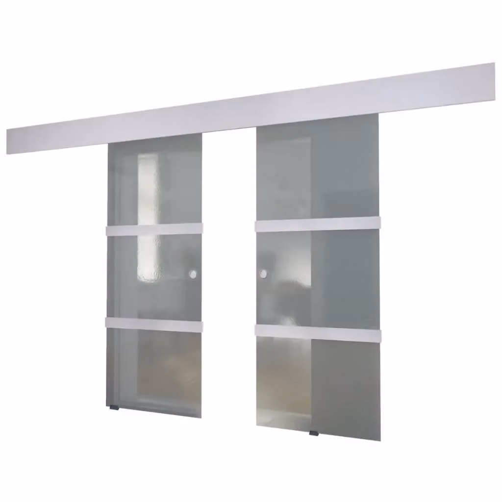Porta Scorrevole Doppia in Vetro Trasparente vidaXL L/P/H: 205 x 150 x 21 cm – 2