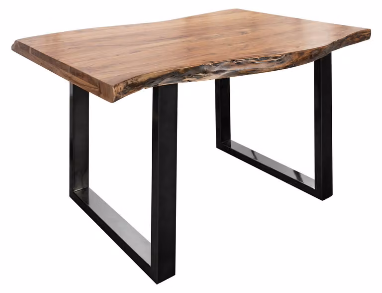 MASSIVMOEBEL24 | FREEFORM 5 Tavolo da pranzo in legno di acacia - laccato natur /gambe in ferro - antracite lucido 140x90x77 FREEFORM 5