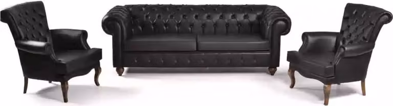 Schwarze Chesterfield Sofagarnitur Komplette Büroeinrichtung Moderne Möbel