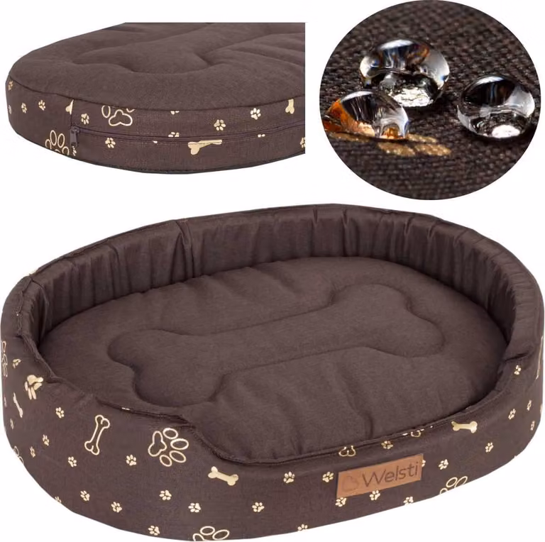 Cuccia ovale per cani e gatti, Welsti marrone XXL 100x80