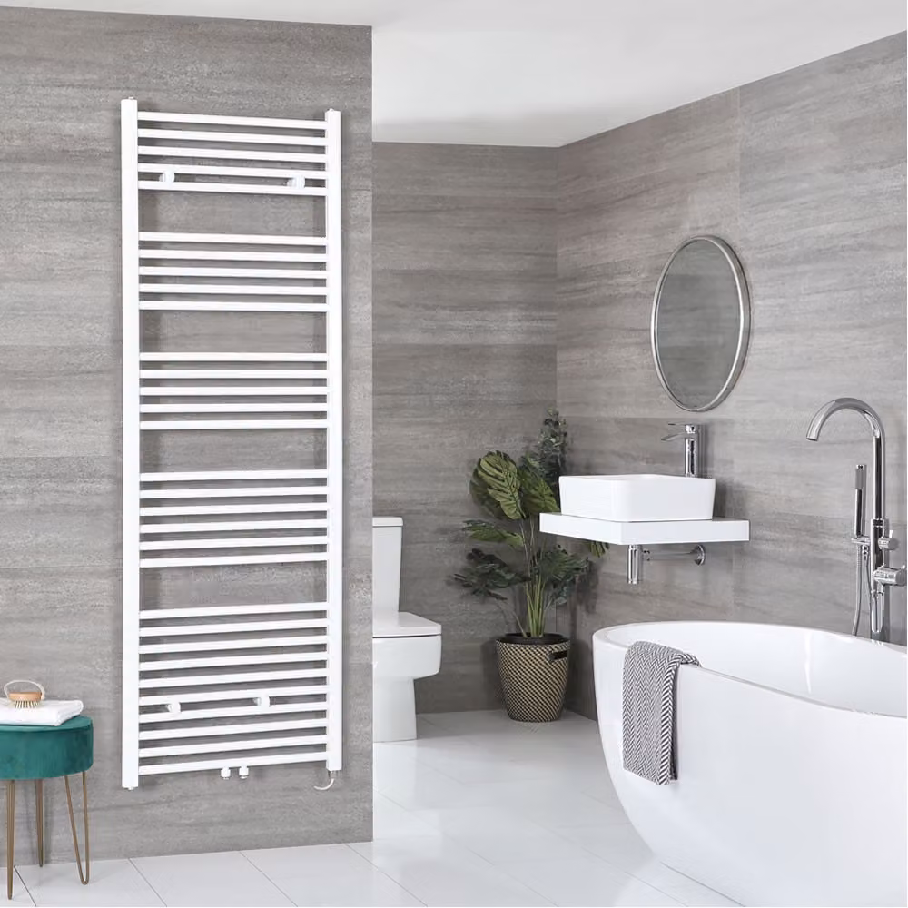 Scaldasalviette Elettrico con Elemento Termostatico 1000W - Bianco - 1785 x 600mm - Neva