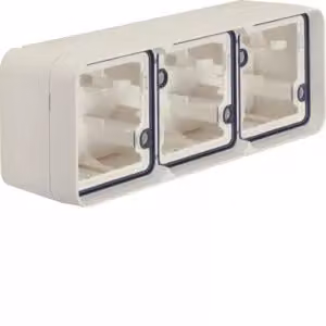 Berker 6019303502 Scatola tripla orizzontale, con cornice AP bianco polare opaco Berker W.1