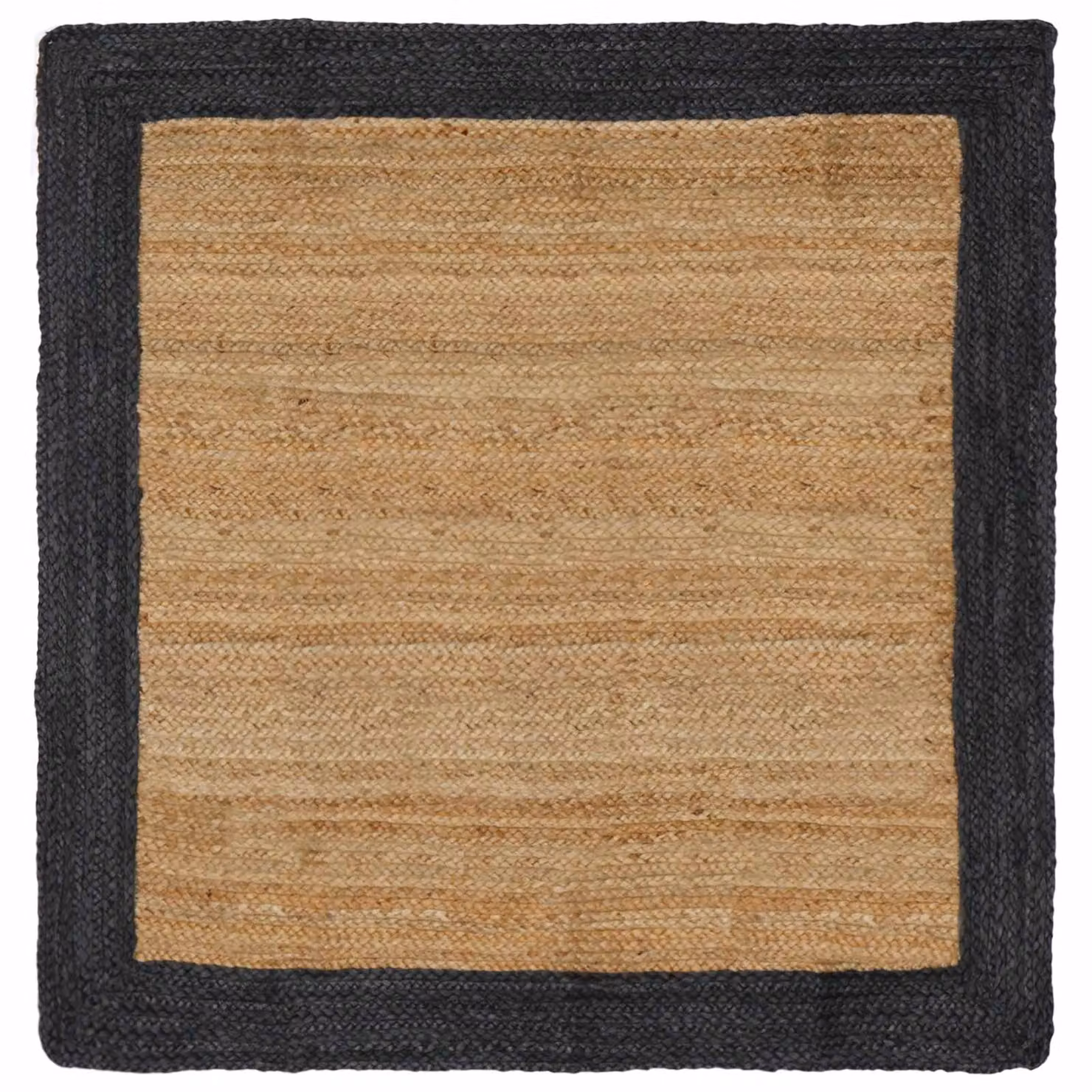 Tappeto da area quadrato in juta vidaXL, moderno e lavabile, Grigio e Beige, L 120 x L 120 cm