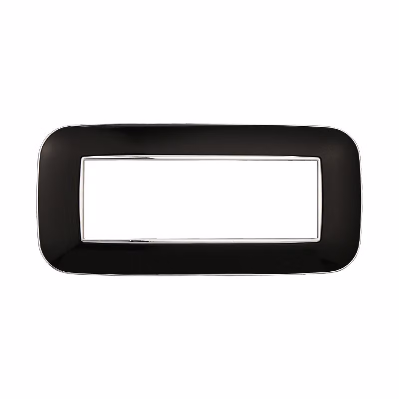 Placca compatibile Bticino Axolute 6 moduli plastica colore nero Orbis serie Moon Ettroit AN91602
