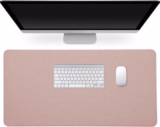Tappetino per scrivania in plastica - 60 x 30 cm - Adatto per mouse, tastiera e laptop - Accessorio per ufficio color ocra