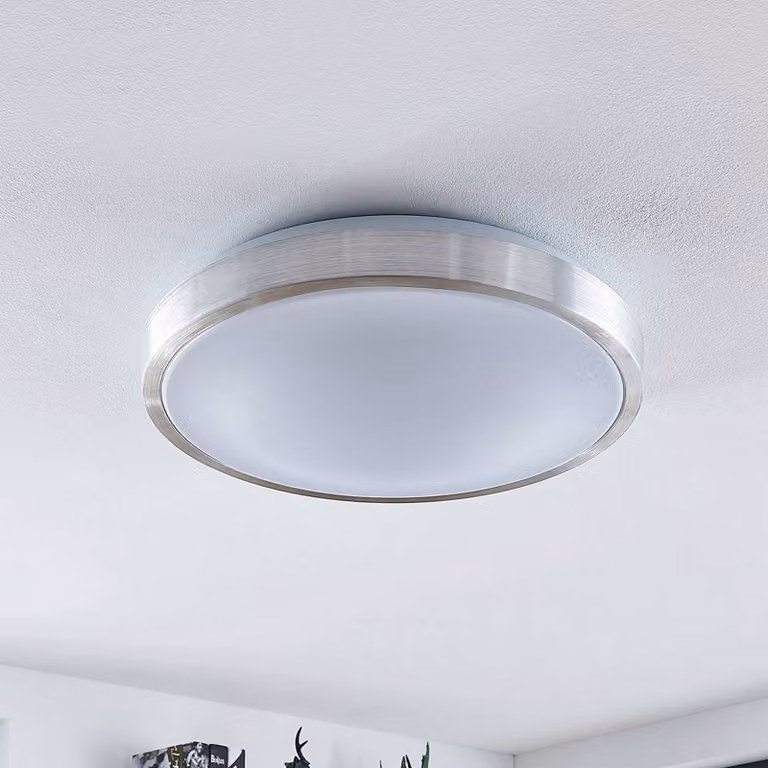 Plafoniera a LED Emelie Lindby, Alluminio / Grigio / Zincato, Soggiorno / Sala da pranzo, Alluminio, Moderno, Plafoniera LED