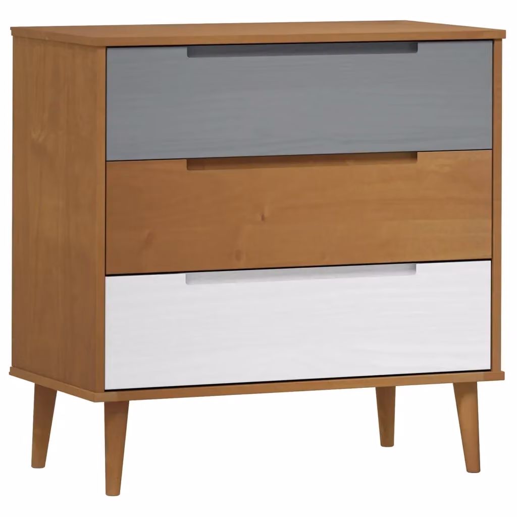 Cassettiera MOLDE vidaXL in legno di pino marrone, stile scandinavo, sospesa a parete – 2