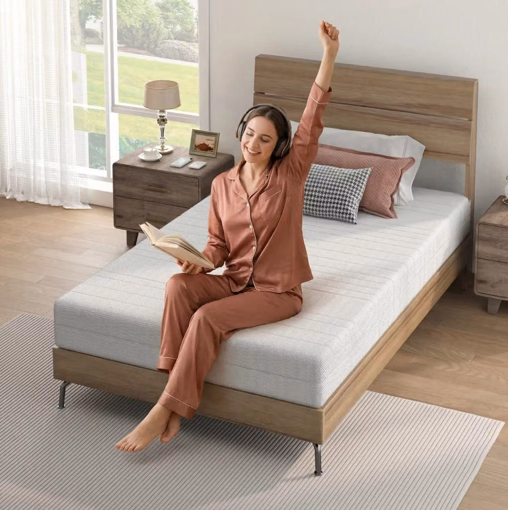 Materasso ergonomico MODFU in schiuma comfort con rivestimento rimovibile, Bianco, L 140 cm x P 200 cm, H 16 cm – 2
