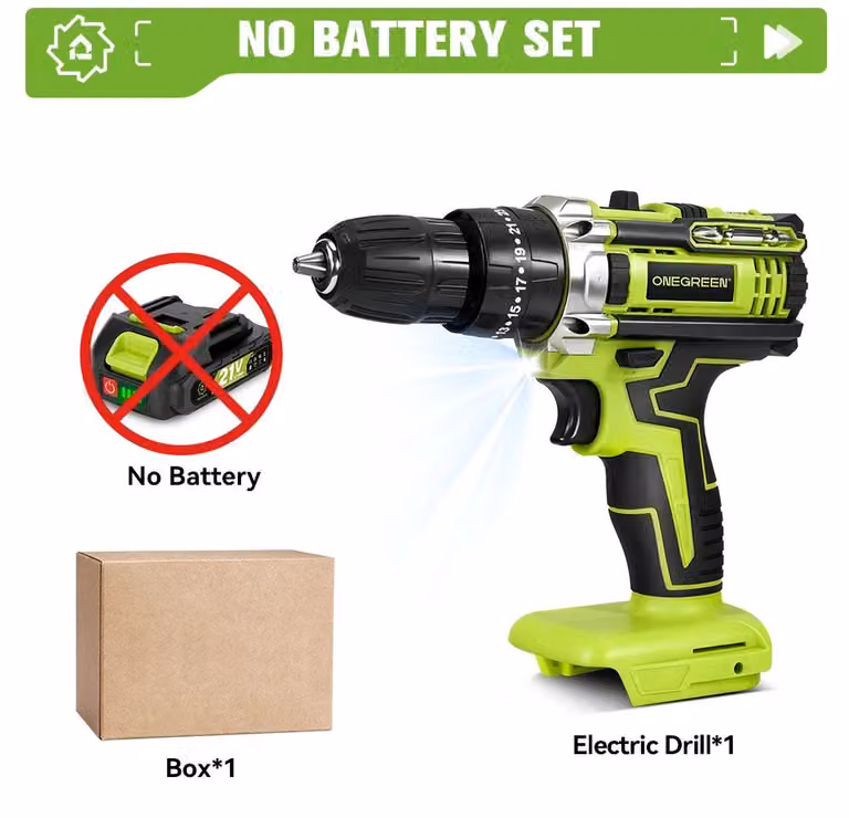 Trapano avvitatore a batteria - Trapano avvitatore a percussione - 25+3 livelli di coppia - 3 funzioni - Motore a spazzole - Compatibile con batteria Makita da 18V - Senza batteria