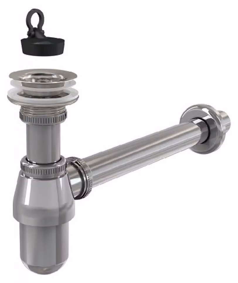 alcadrain Flaschengeruchverschluss für WT Ø32 mit Ablaufventil 5/4", Ganzmetall