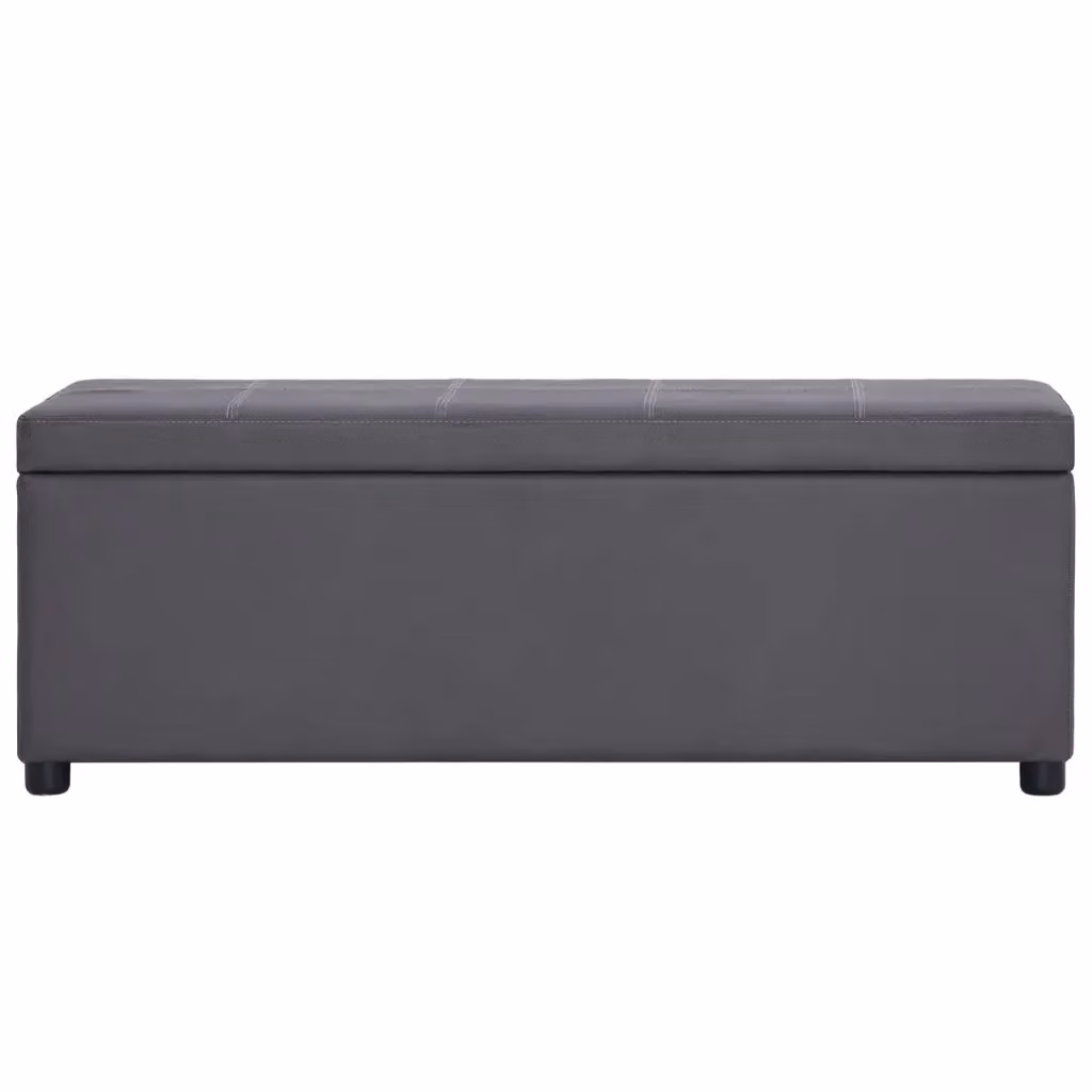 Panca con vano portaoggetti DESIGN IN in similpelle grigia per ingresso e soggiorno, Larghezza: 116 cm – 2