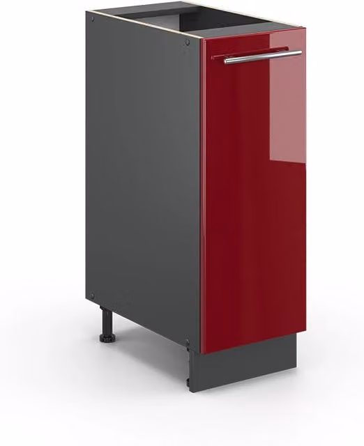 Armadio dispensa da cucina alto Fame-Line Vicco Bordeaux lucido e Antracite L: 30 cm – 1