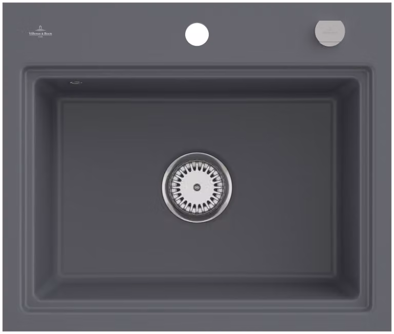 V&B lavello a filo Subway Style 60 S Flat re, con scarico, funzionamento manuale, grafite