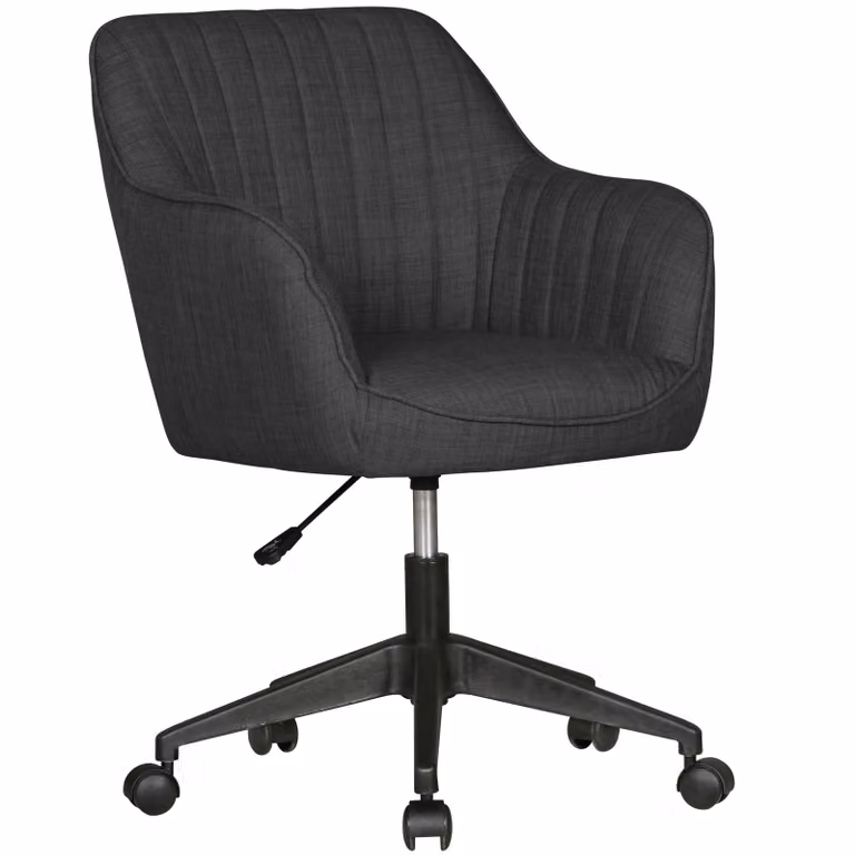 Sedia da scrivania MARA in tessuto antracite Sedia girevole di design con