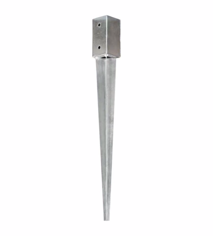 Picchetti di Terra 6 pz Argento 7x7x75 cm in Acciaio Zincato