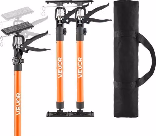 Set di 2 aste di supporto telescopiche VEVOR in acciaio arancione, regolabili da 53 a 115 cm, capacità fino a 70 kg, ideali per martinetto per armadietti e barre di carico