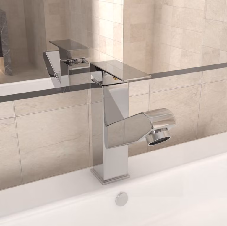 The Living Store Rubinetto per lavabo Doccia estraibile Cromato 157x172 mm
