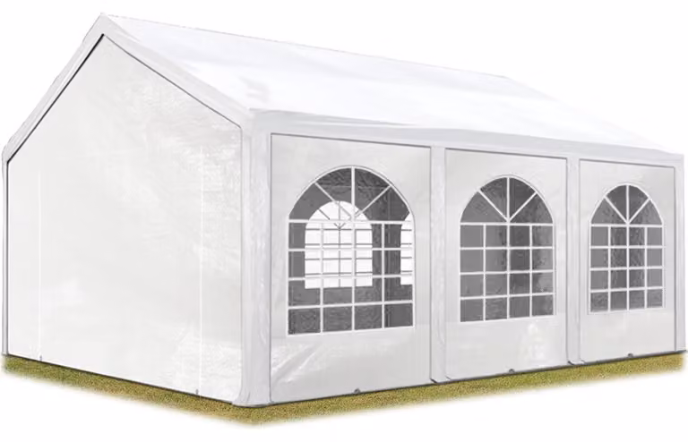 TOOLPORT Tendone per feste 3x8 m Gazebo party per sagre, mercati 450 N bianco impermeabile protezione UV