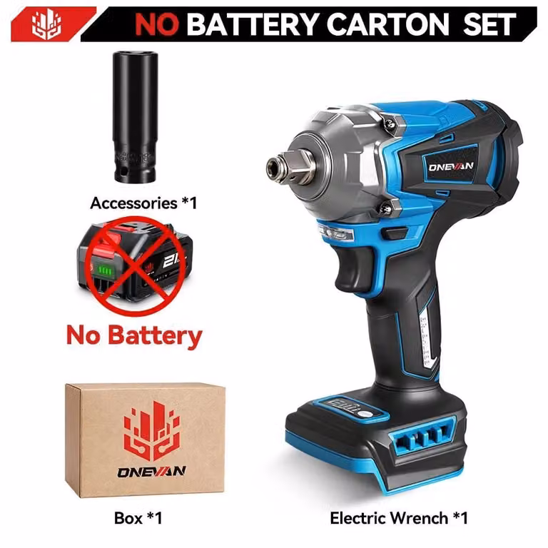 Avvitatore a impatto a batteria - Senza fili - 1200 Nm - 4 velocità - 6000 giri/min - Motore brushless - Sistema a batteria da 18 V - Senza batteria - Oro