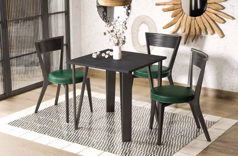 Tavolo da pranzo allungabile Endo-Möbel Adeo 80cm - 170cm con struttura in metallo (cemento scuro)