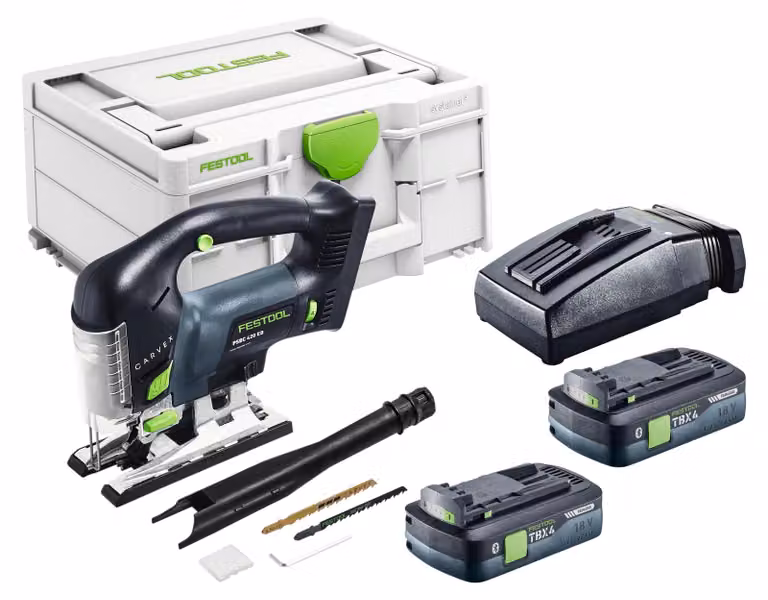 Festool PSBC 420 EB-Basic Seghetto alternativo a batteria 18 V 120 mm Brushless + 2x batteria 4,0 Ah + caricabatterie + Systainer