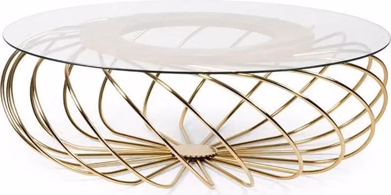 Edelstahl Couchtisch mit Glasplatte modern und elegant