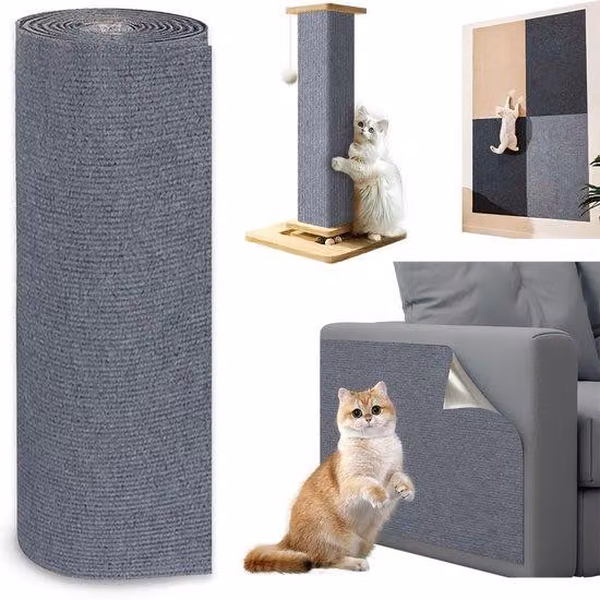 Tappetino autoadesivo per gatti, 300 x 40 cm, tiragraffi, protezione per mobili e divani (grigio)