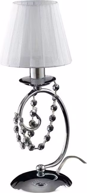 Magda Lumetto in ferro cromato 1 luce con paralume H.27 Ø13 BL146-LT-CR-PAR