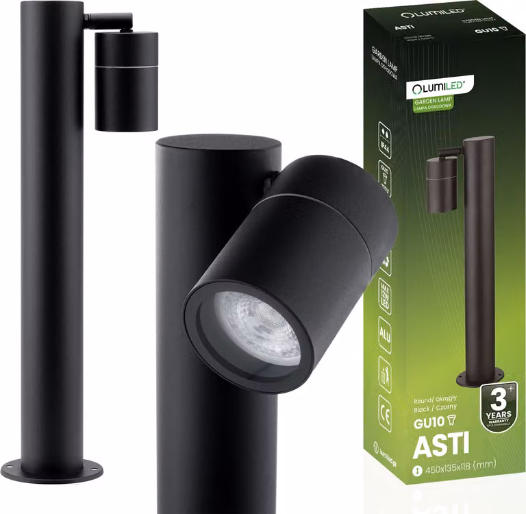 LUMILED lampada da terra da esterno lampada da terra da esterno luce spot sentiero luce da giardino lampada da sentiero 45cm IP44 nero attacco GU10 regolabile