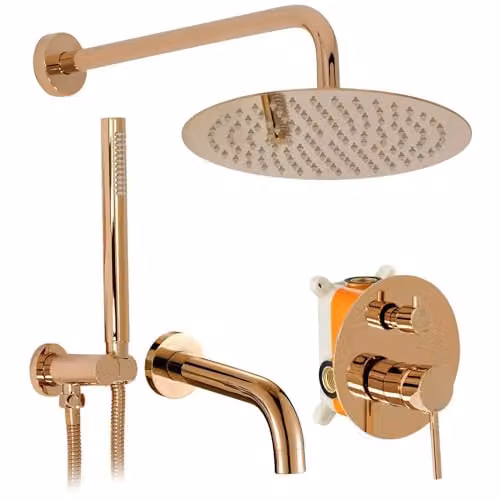 Rea - Set Doccia E Vasca Rame Lungo, + Box, 38,5X25X21cm